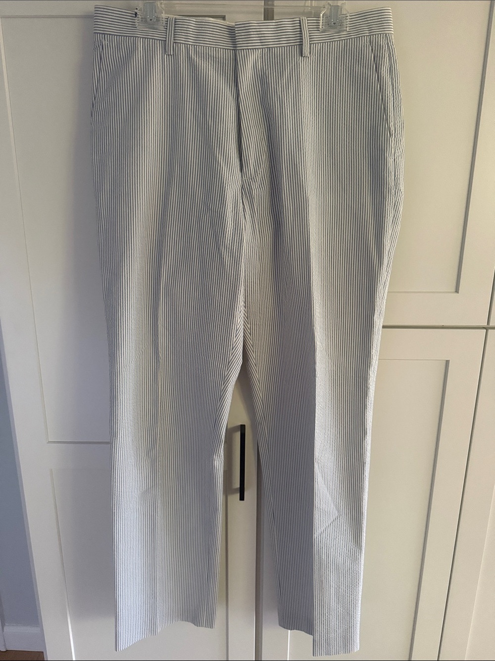 Classic Men's Seersucker Dress Pants JCrew- Light Blue/White